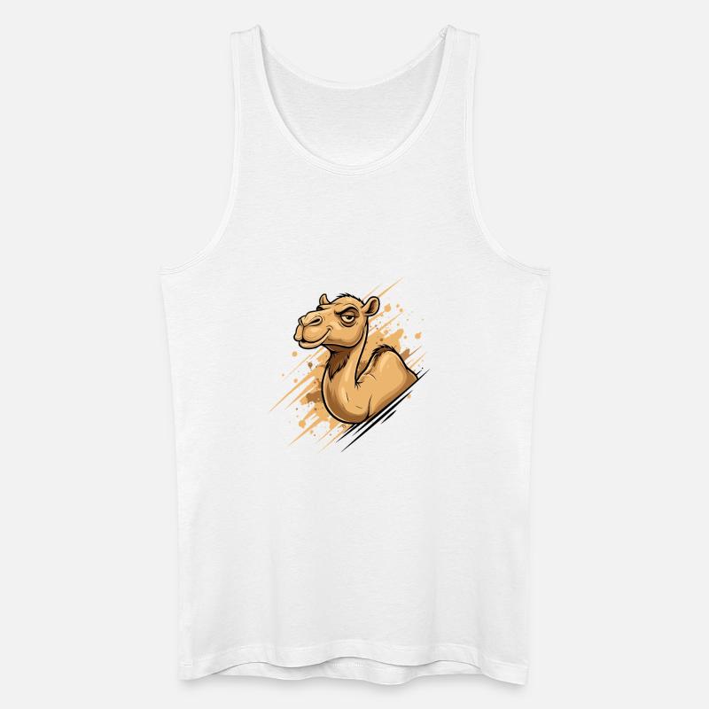Kamel Karikatur Spritz-Splash - Männer Bio Tank Top - Weiß