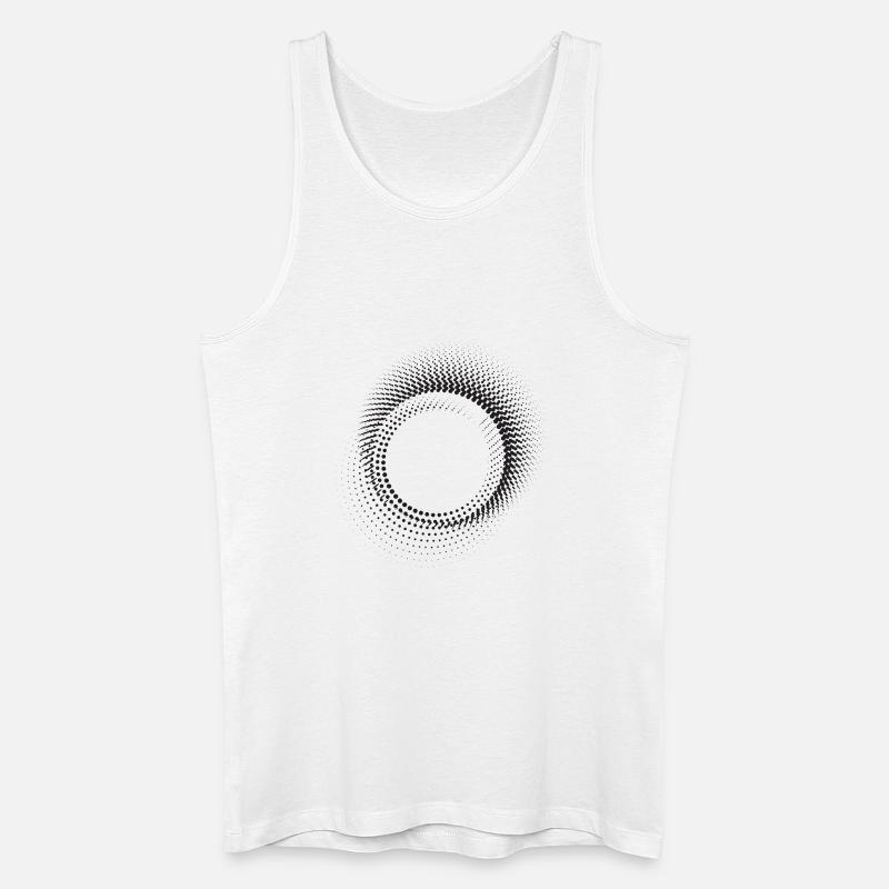 Halo Dot Ring Pattern - Men’s Organic Tank Top - white