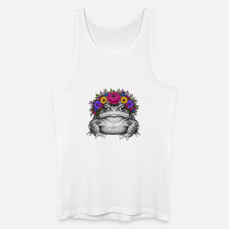 Toad with flower crown - Men’s Organic Tank Top - white