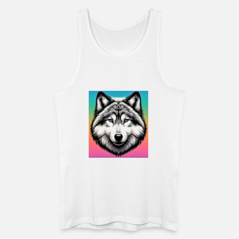 Wolf - Männer Bio Tank Top - Weiß
