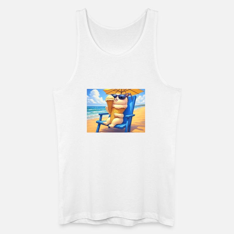 Strand Bunny Eiscreme Sonnenbrille - Männer Bio Tank Top - Weiß