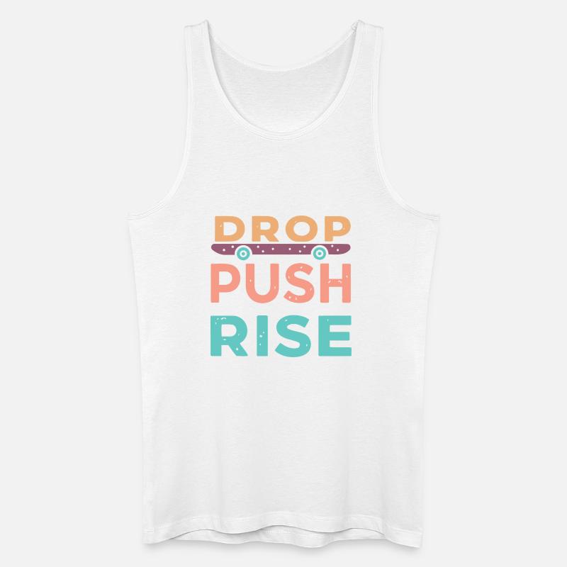 Drop Push Rise Skateboard - Männer Bio Tank Top - Weiß