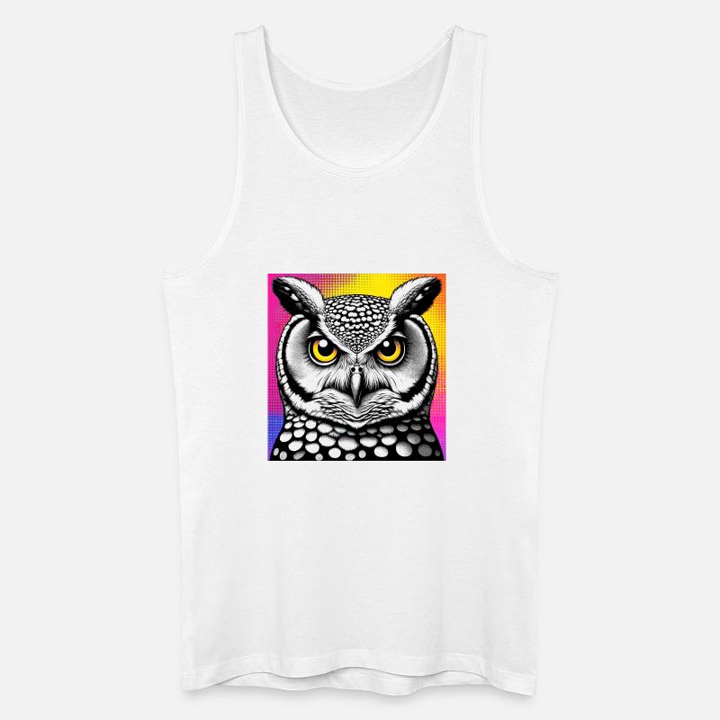 Eule - Männer Bio Tank Top - Weiß