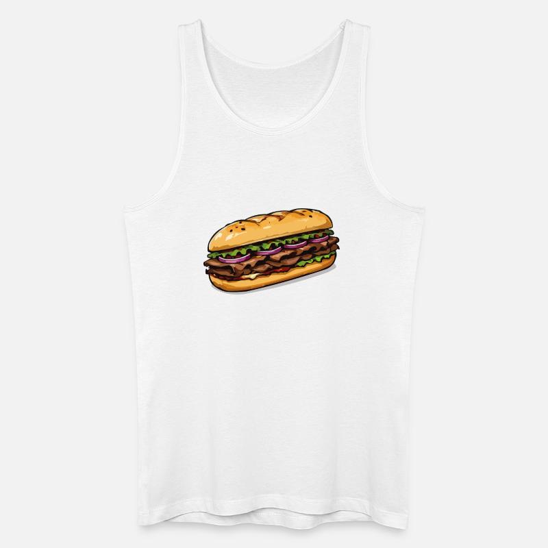 Sandwich Illustration - Männer Bio Tank Top - Weiß
