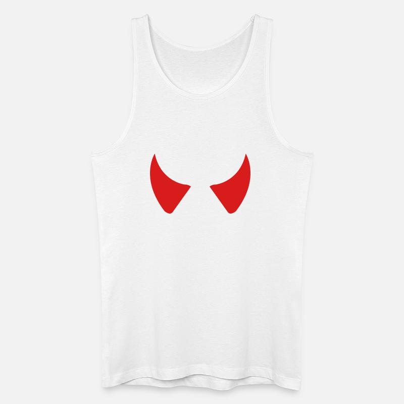 Teufelshörner - Männer Bio Tank Top - Weiß