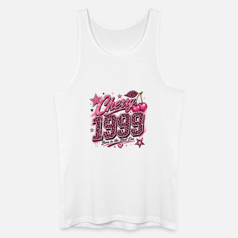 Cherry 1950 Leoparden Pink - Männer Bio Tank Top - Weiß