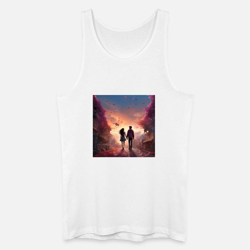 Abendliche Liebeswanderung - Männer Bio Tank Top - Weiß