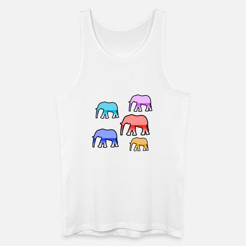 Elefanten - Männer Bio Tank Top - Weiß