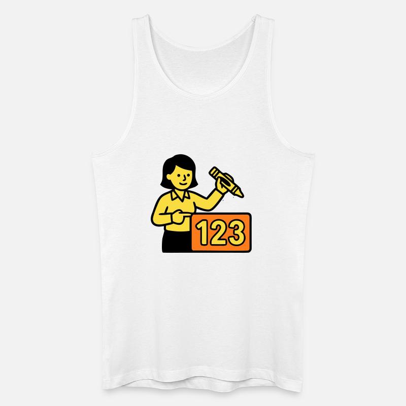 Enseignant Math 123 School - Débardeur bio Homme - blanc