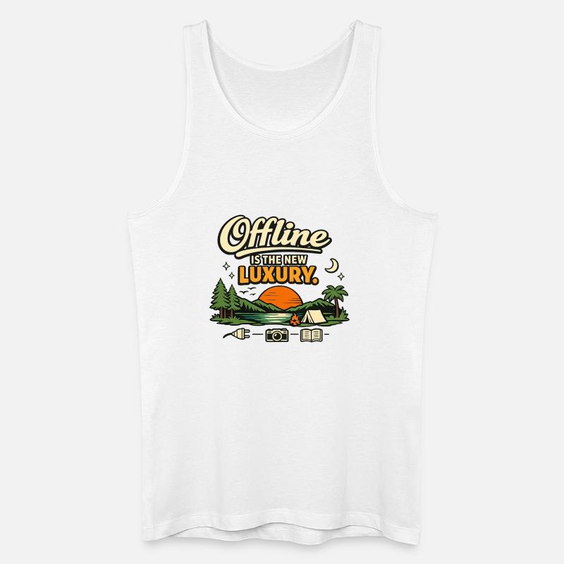 Offline ist der neue Luxus - Männer Bio Tank Top - Weiß