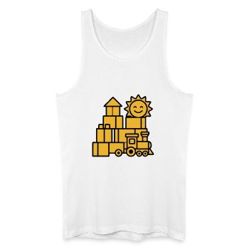 Building Blocks Railway Toys - Men’s Organic Tank Top - white - Front