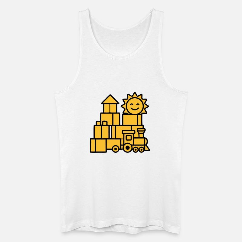 Bauklötze Eisenbahn Spielzeug - Männer Bio Tank Top - Weiß