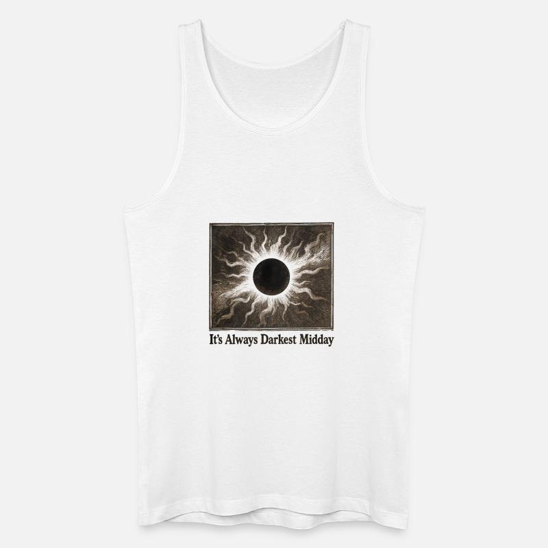 Midi le plus sombre | Éclipse solaire - Débardeur bio Homme - blanc
