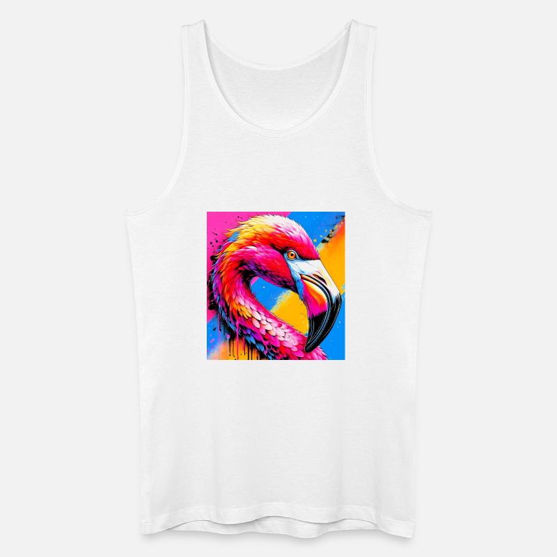 Flamingo - Männer Bio Tank Top - Weiß