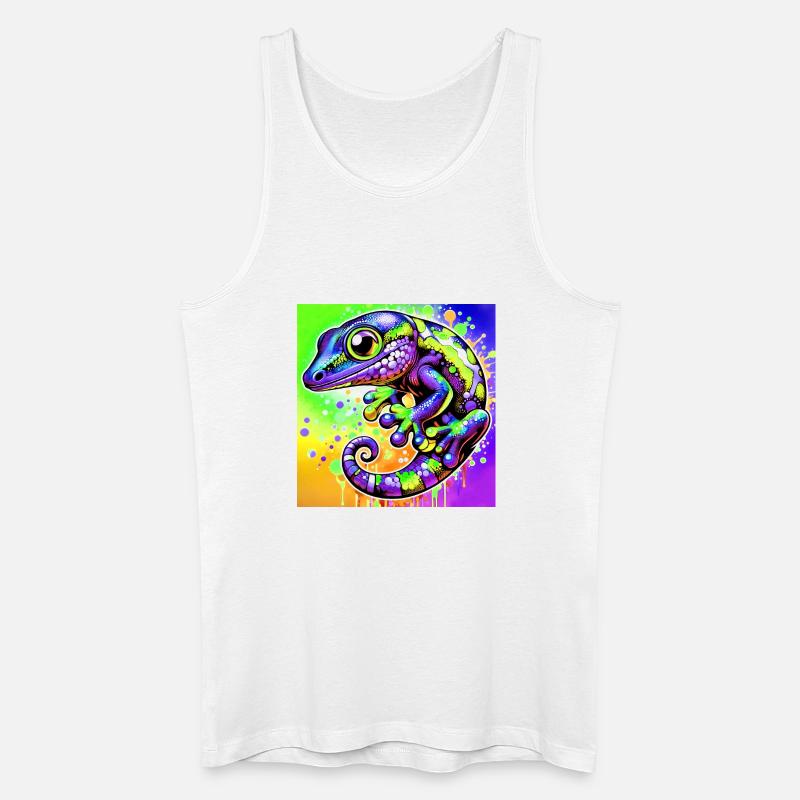 Gecko - Männer Bio Tank Top - Weiß