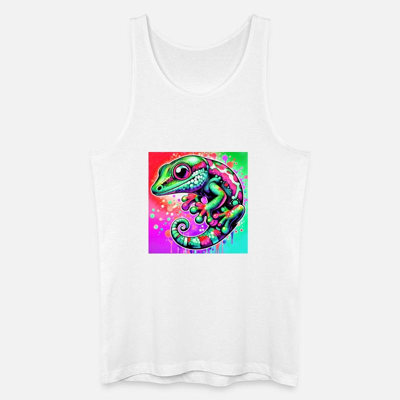 Gecko - Männer Bio Tank Top - Weiß