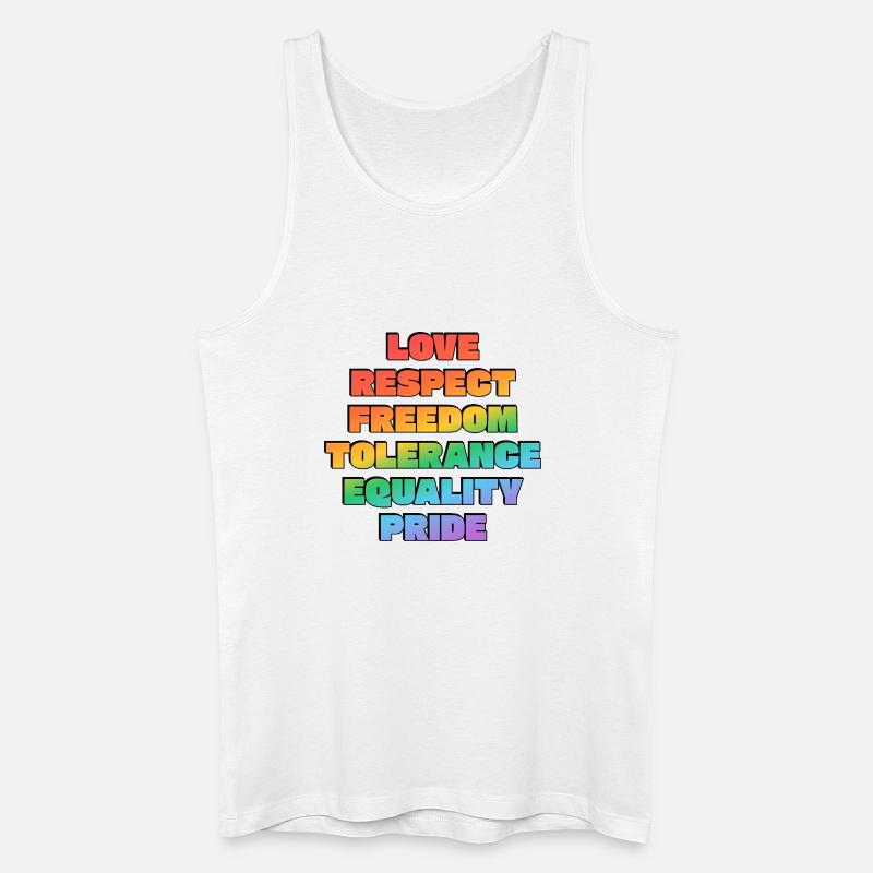Rainbow Pride Values - Men’s Organic Tank Top - white