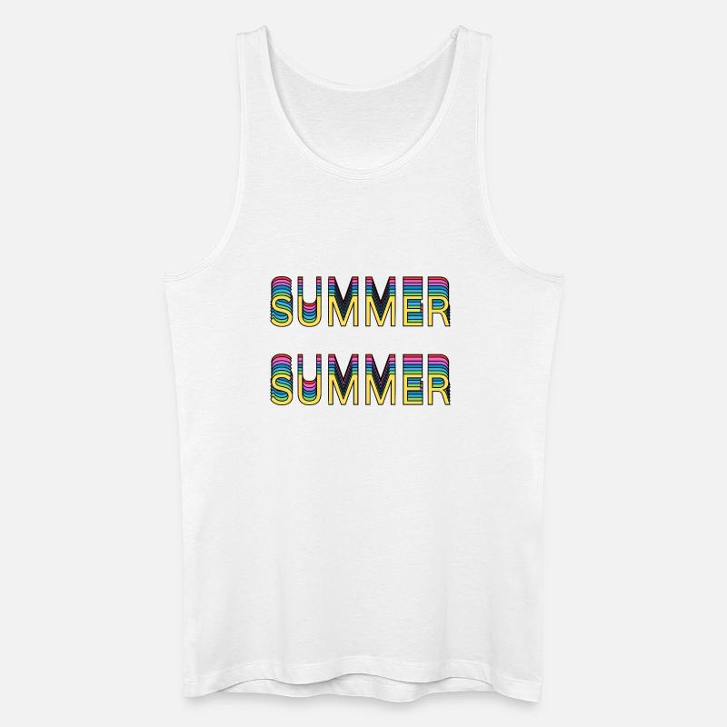 Sommer Regenbogen Schrift - Männer Bio Tank Top - Weiß