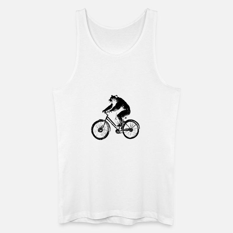 Fahrrad Bär   - Männer Bio Tank Top - Weiß