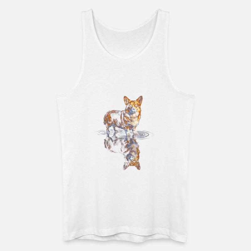 Wasserreflex Corgi - Männer Bio Tank Top - Weiß
