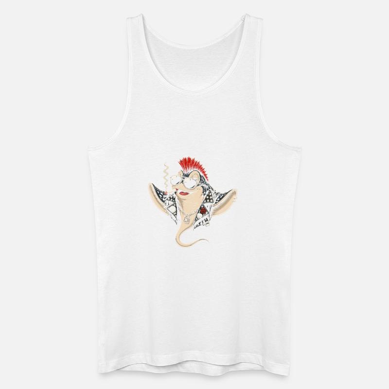 Punk-Rochen mit Mohawk Sonnenbrille - Männer Bio Tank Top - Weiß