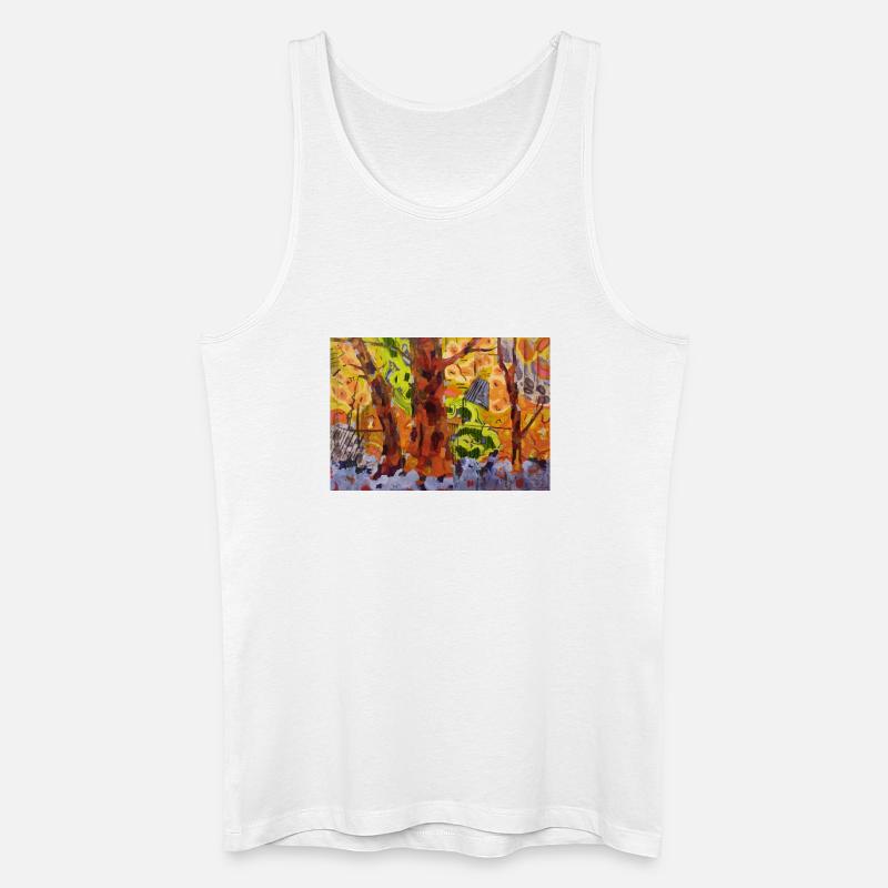 Herbstpark in Farbabstraktion - Männer Bio Tank Top - Weiß