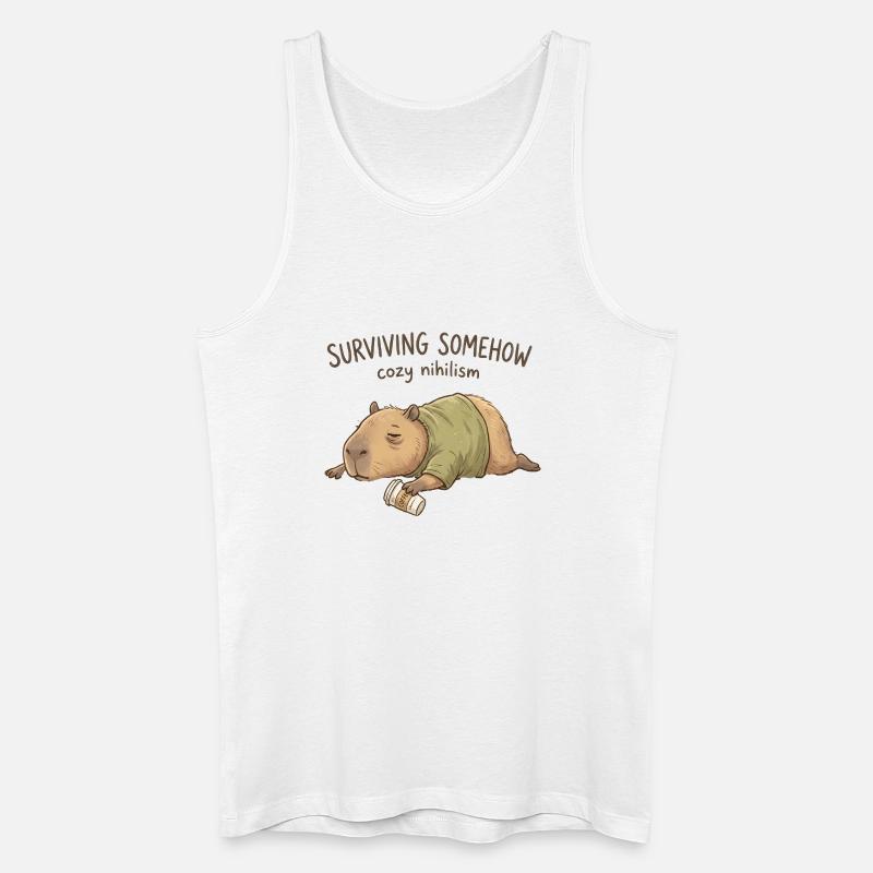 Kuscheliger Nihilismus Capybara - Männer Bio Tank Top - Weiß