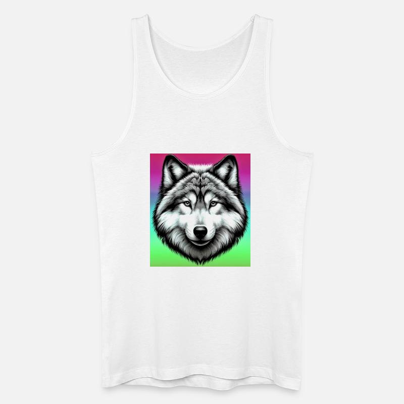 Wolf - Männer Bio Tank Top - Weiß