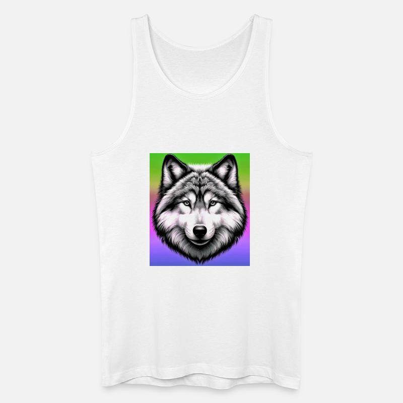 Wolf - Männer Bio Tank Top - Weiß