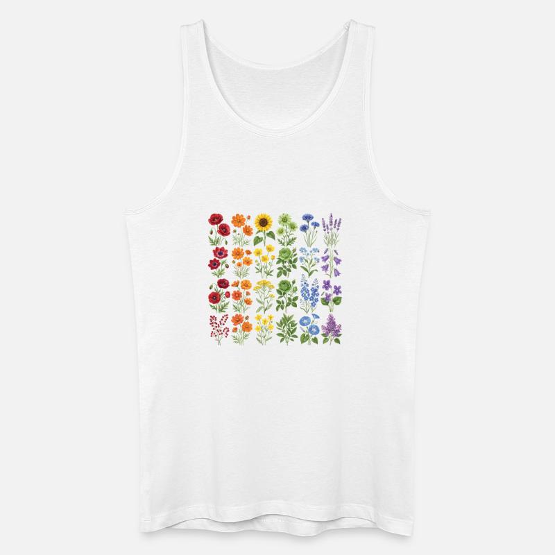 LGBTQ-Pride-Monat – Regenbogenblumen - Männer Bio Tank Top - Weiß