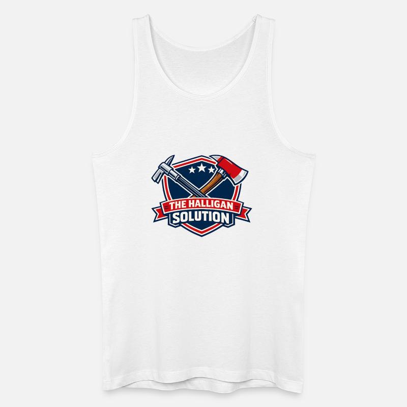 Halligan Solution Shield Graphic - Men’s Organic Tank Top - white