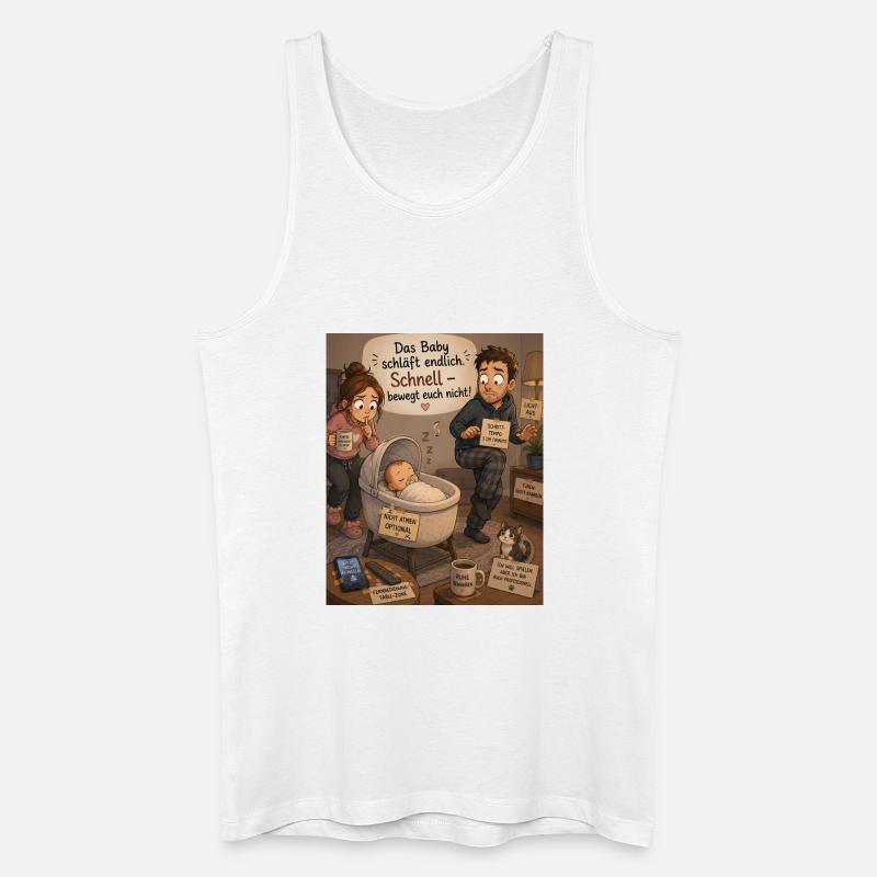 Baby schläft endlich – Chaos zu Hause - Männer Bio Tank Top - Weiß