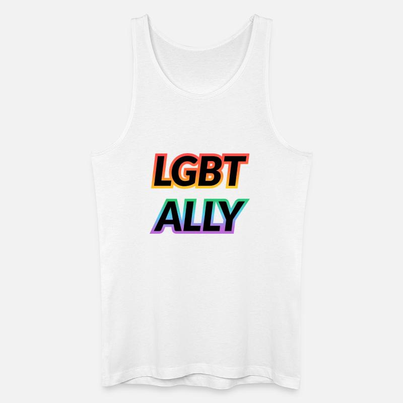 LGBT ALLY - Männer Bio Tank Top - Weiß