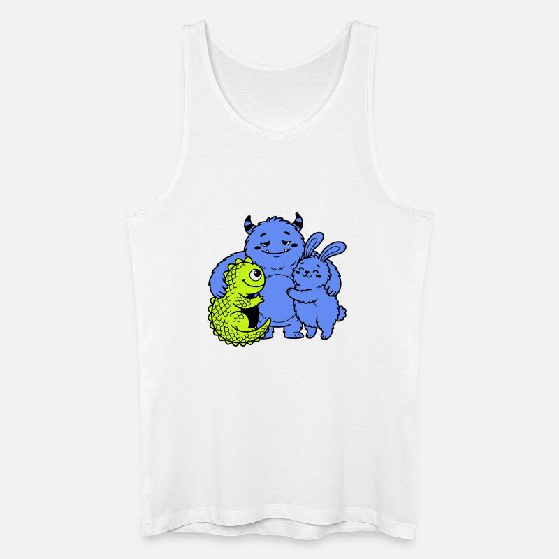 Monstres mignons - Débardeur bio Homme - blanc