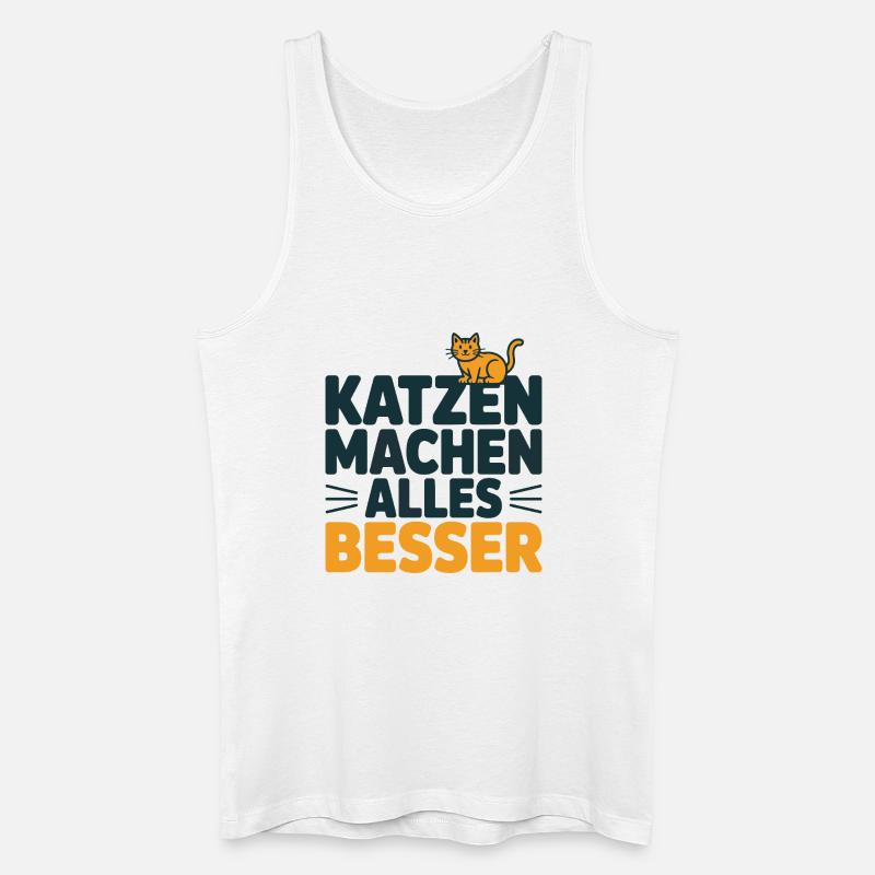 Katzen machen alles besser - Männer Bio Tank Top - Weiß