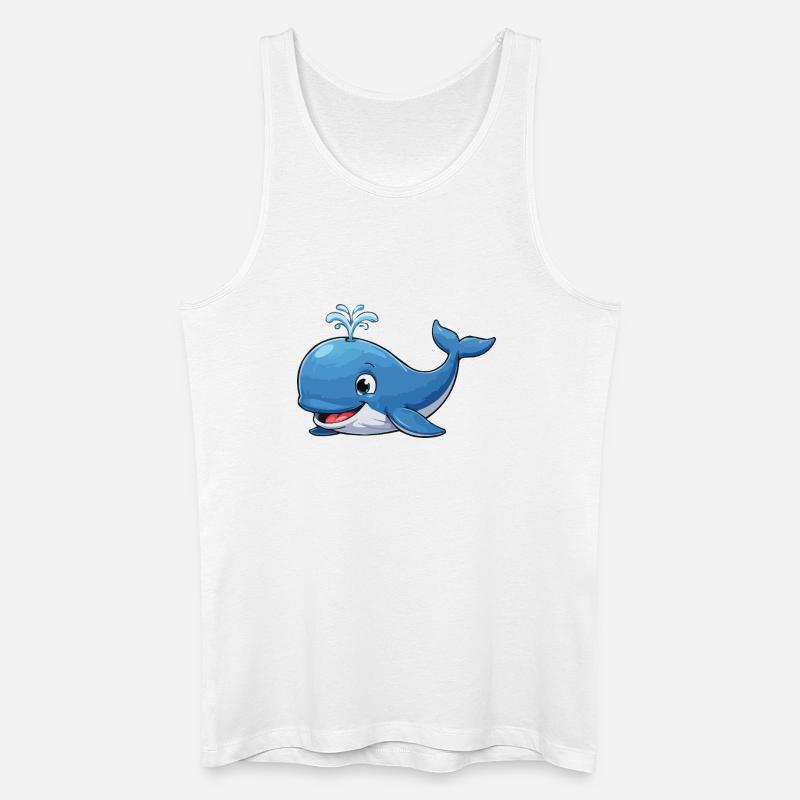 Blauer Wal Cartoon - Männer Bio Tank Top - Weiß
