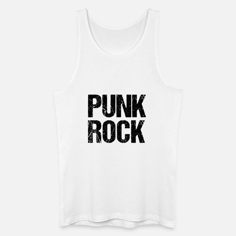 Distressed Punk Rock Logo-Design - Männer Bio Tank Top - Weiß