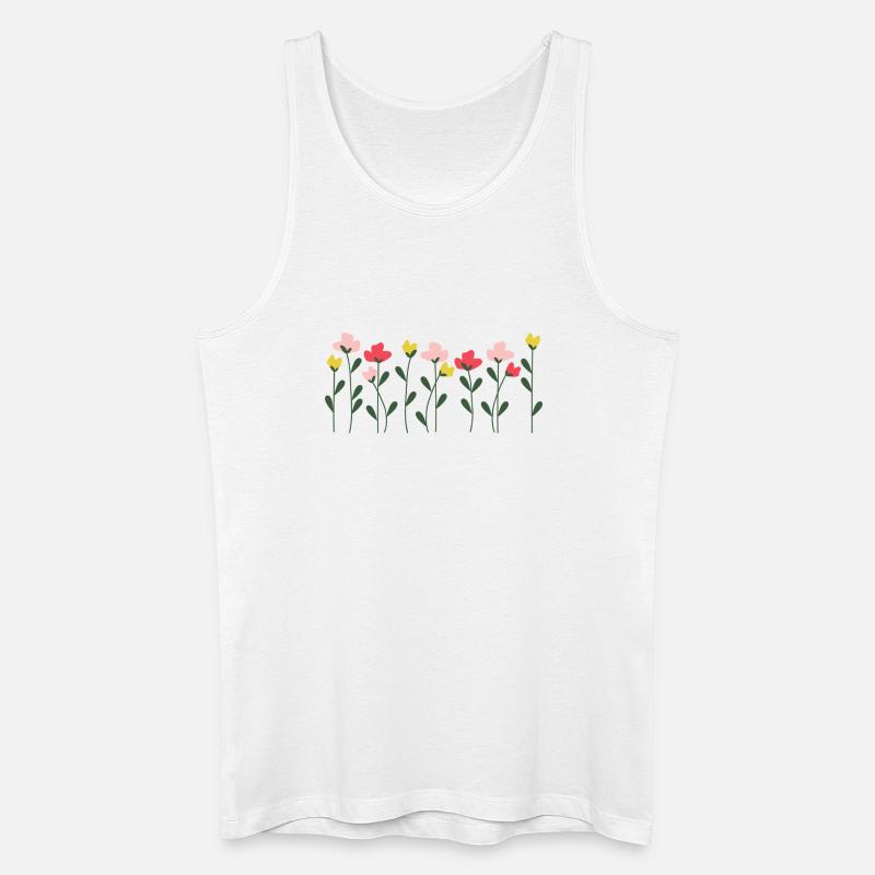 Herzblumen auf minimalem Schwarz - Männer Bio Tank Top - Weiß