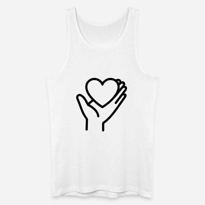 Hand Herz - Männer Bio Tank Top - Weiß