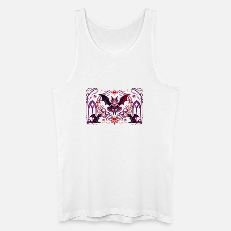 Gotische Vampirkatze Dunkle Fantasy Hexendesign - Männer Bio Tank Top - Weiß