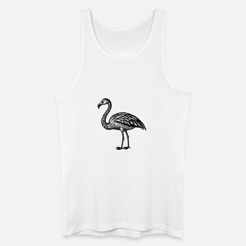 Flamingo - Männer Bio Tank Top - Weiß