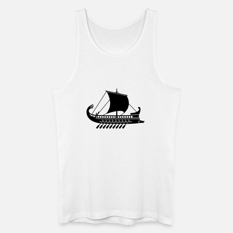 Griechisches Kriegsschiff - Männer Bio Tank Top - Weiß