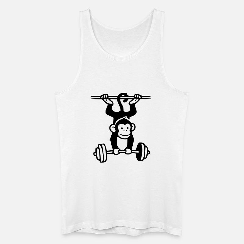 Primate Power - Gym Monkey - Men’s Organic Tank Top - white
