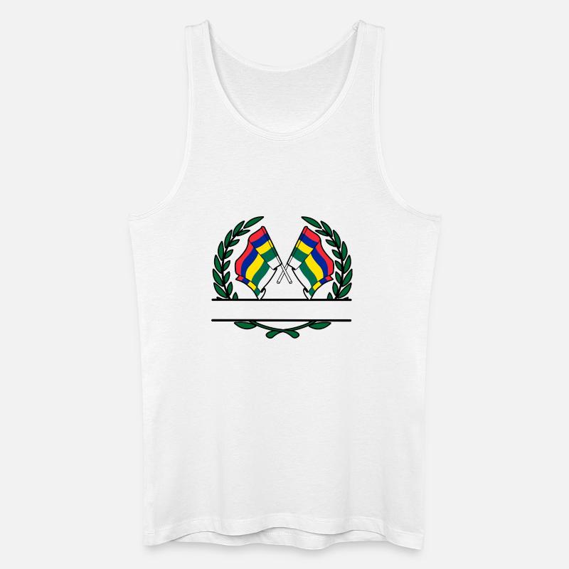 Terschelling Lorbeerflaggen – Island Pride - Männer Bio Tank Top - Weiß