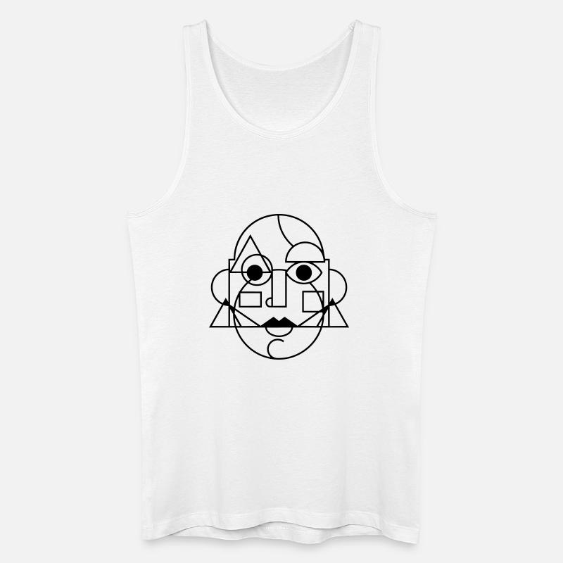 Abstraktes Kunstgesicht - Männer Bio Tank Top - Weiß