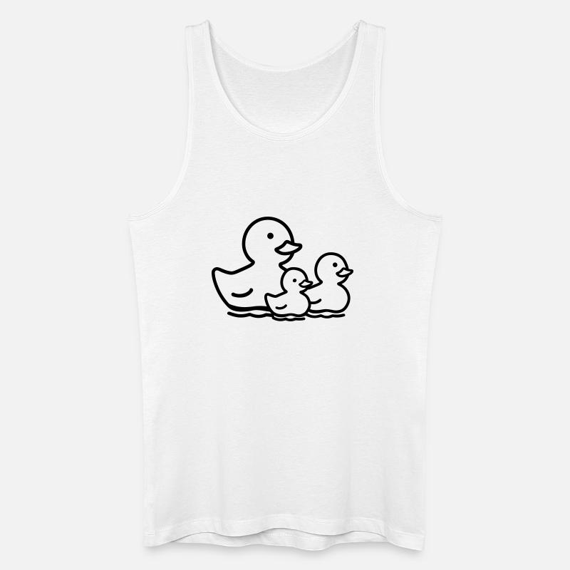 Entenfamilie - Männer Bio Tank Top - Weiß