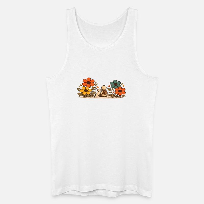 Der kleine Gedanke | Beste Freunde - Männer Bio Tank Top - Weiß