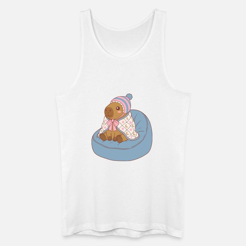Cuddle Capybara Moonstar-Decke – Kawaii-Design - Männer Bio Tank Top - Weiß