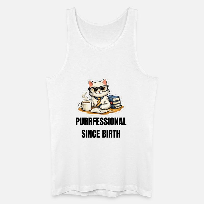 Purrrfessional Seit Geburt - Männer Bio Tank Top - Weiß