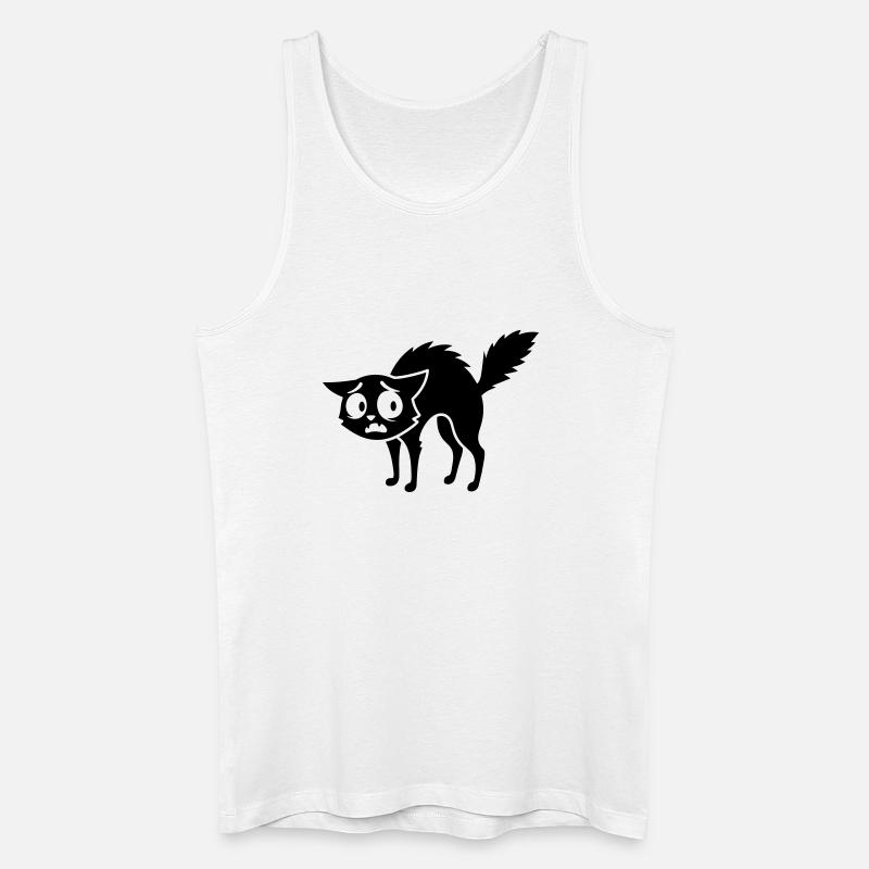 Chat effrayé - Débardeur bio Homme - blanc